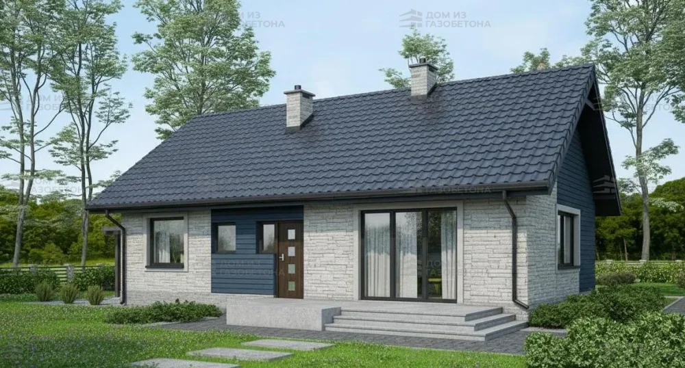 Проект Одноэтажный дом 12 на 9, 86 м2