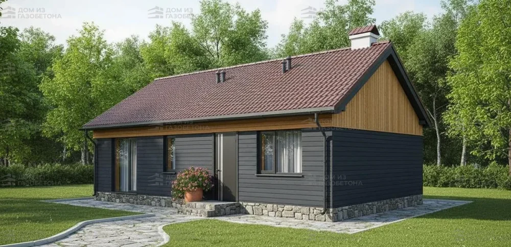 Проект Одноэтажный дом 10 на 7, 65 м2