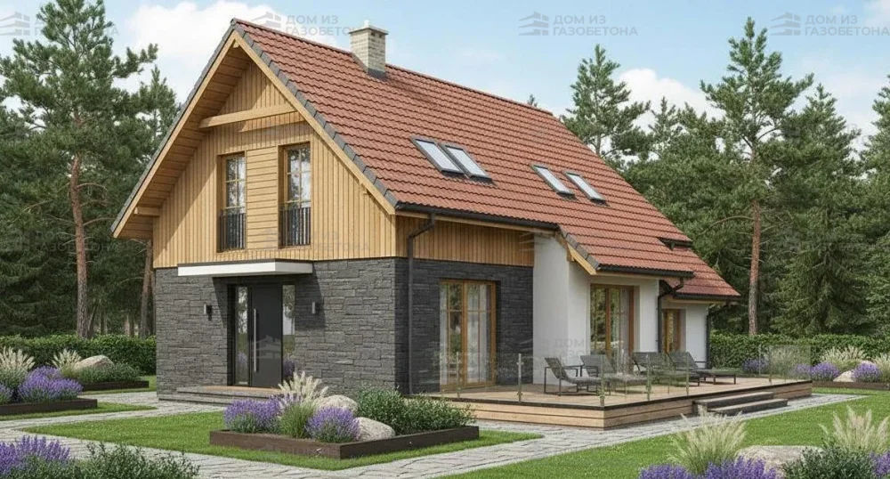 Проект Двухэтажный дом 13 на 10, 158 м2