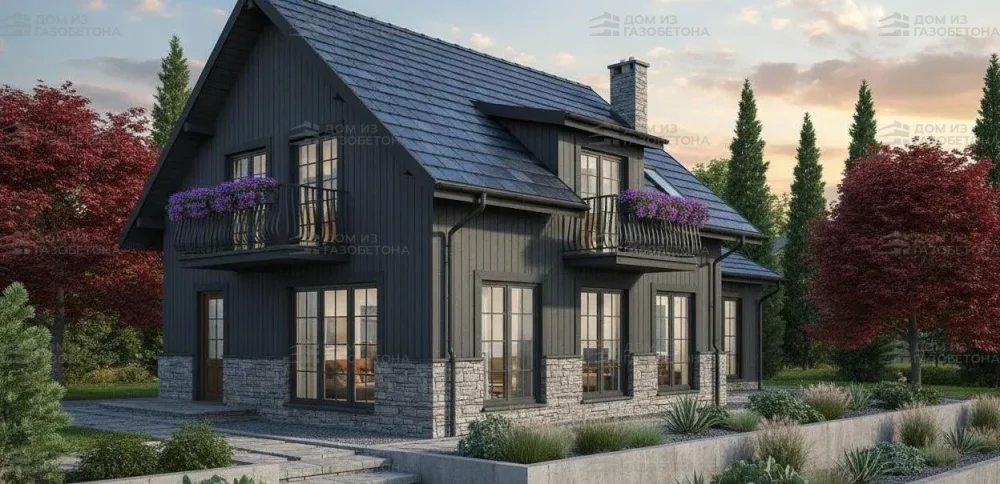 Проект Двухэтажный дом 14 на 9, 166 м2