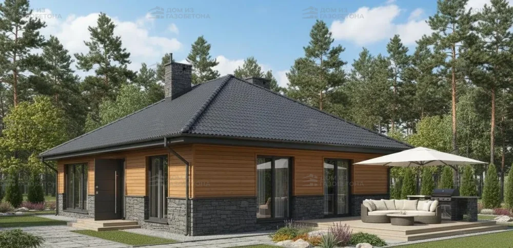 Проект Одноэтажный дом 13 на 18, 157 м2