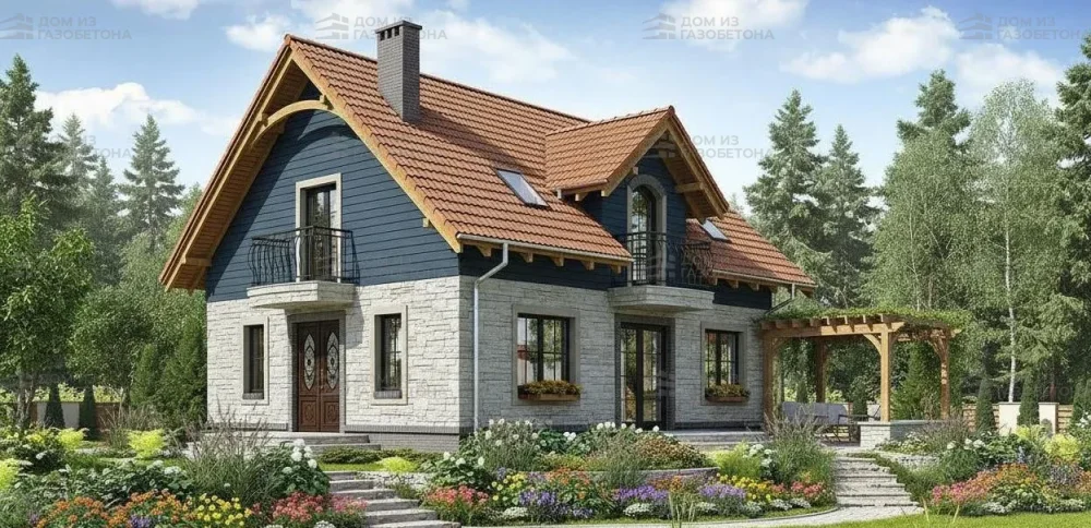 Проект Двухэтажный дом 12 на 10, 143 м2